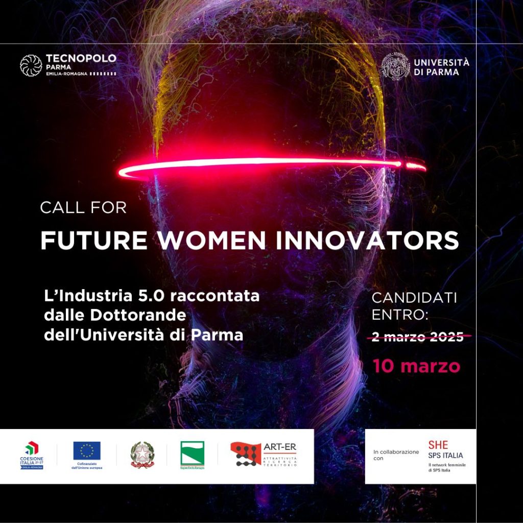 “Future Women Innovators”: l’Industria 5.0 raccontata dalle Dottorande dell’Università di Parma”: aperta la Call per candidarsi al percorso