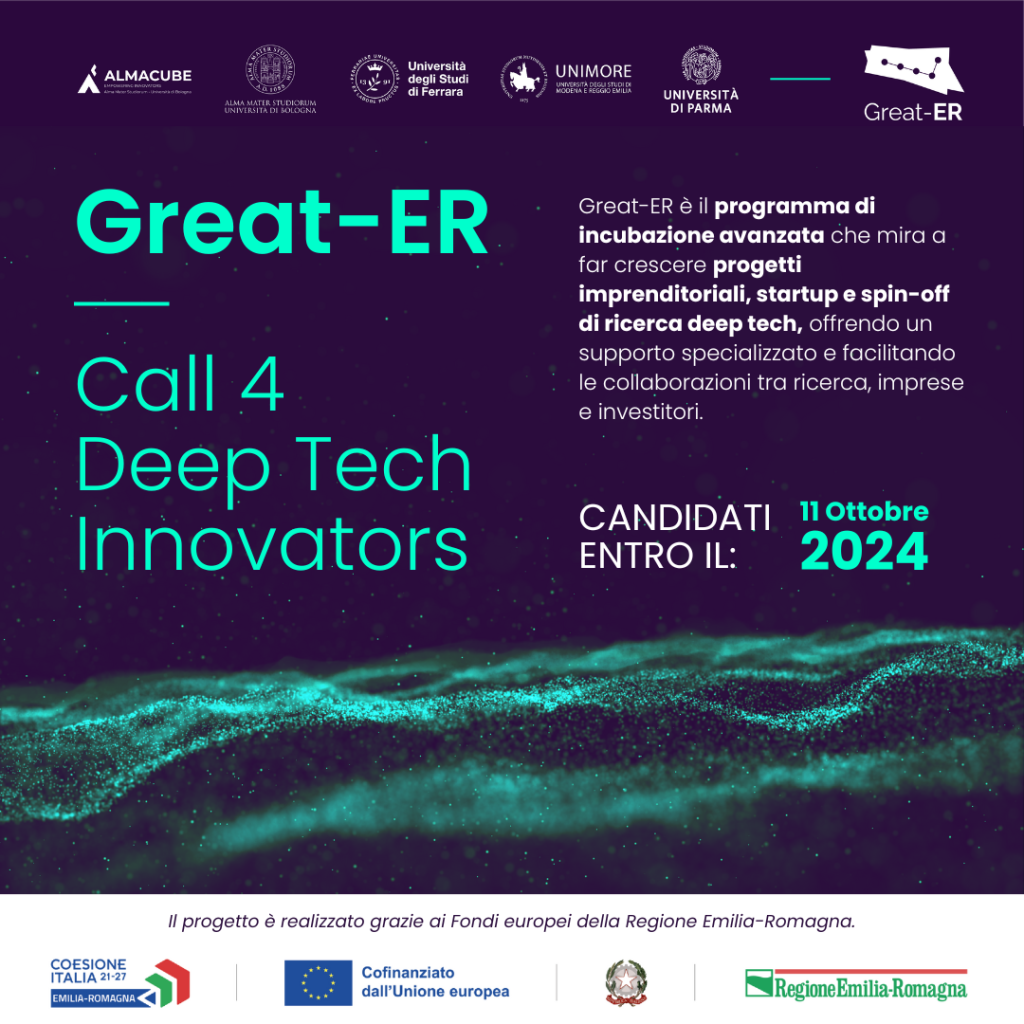 Great-ER: aperta la Call 4 Deep Tech Innovators